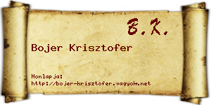 Bojer Krisztofer névjegykártya